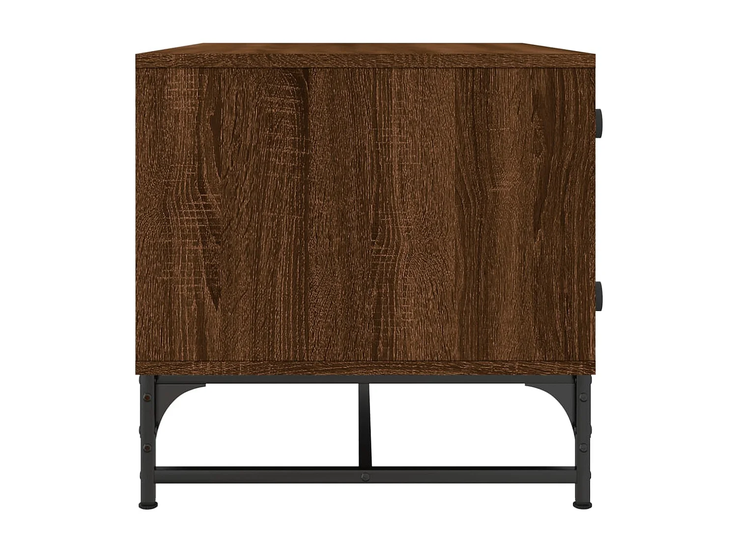 Table basse avec portes en verre chêne marron 68,5x50x50