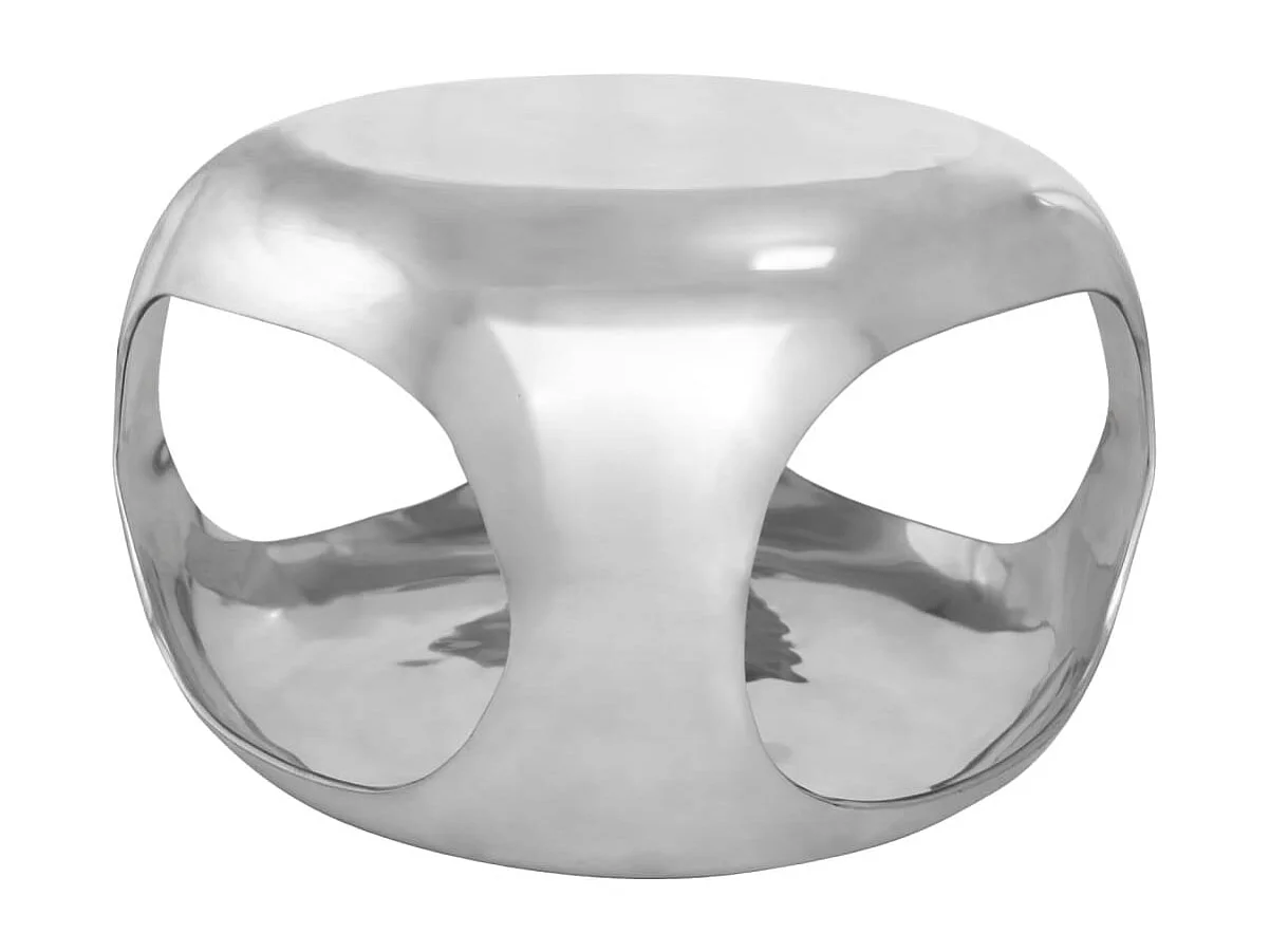 Table basse aluminium 50x50x30 argenté