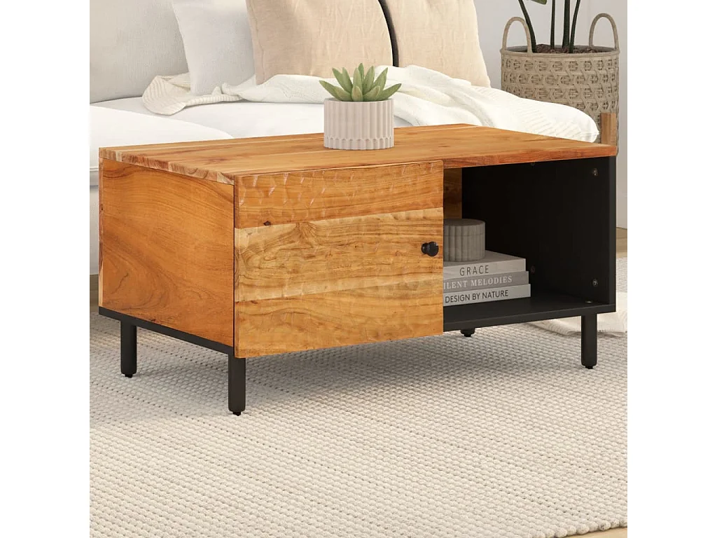 Table basse 80x50x40 bois massif d'acacia