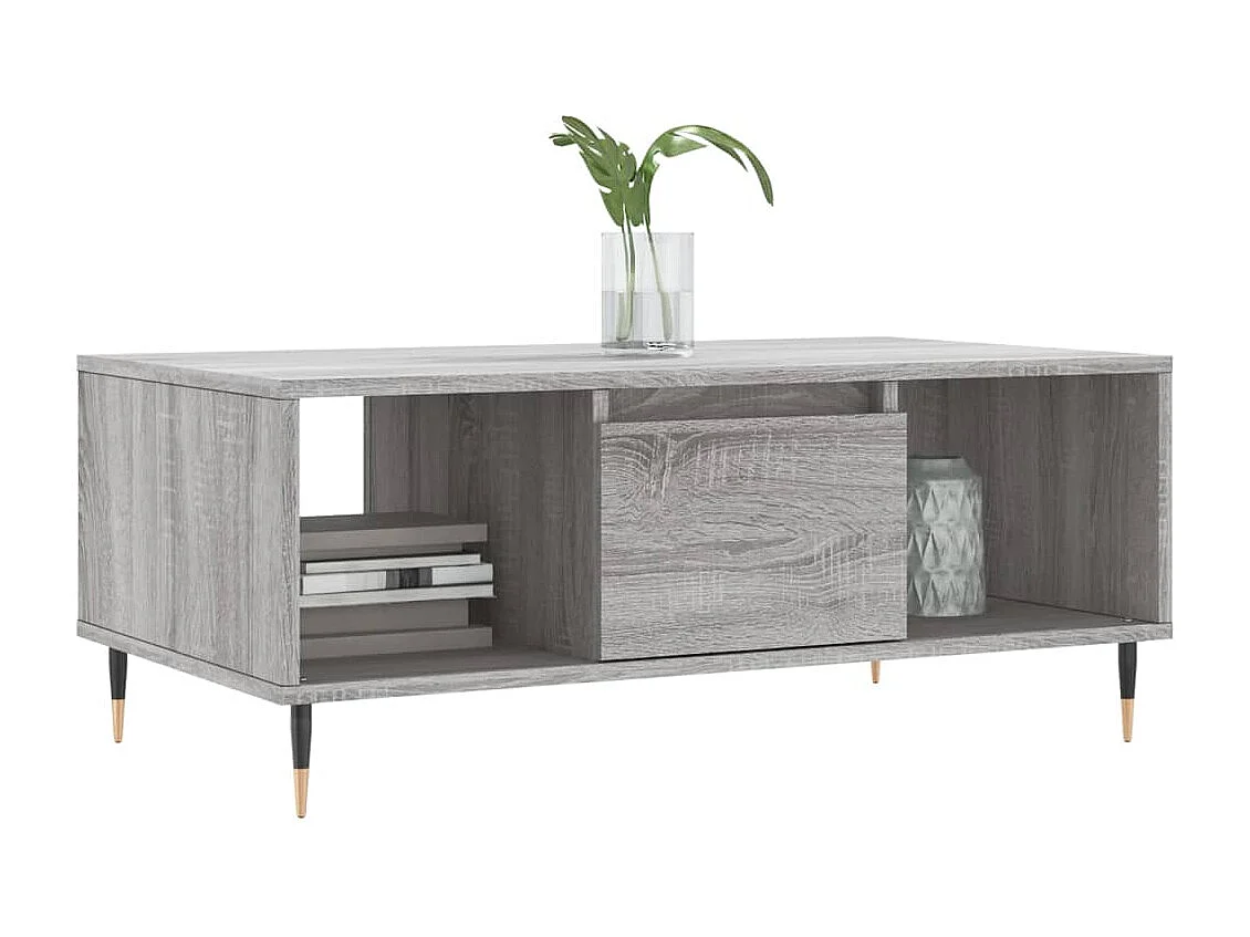 Table basse Sonoma gris 90x50x36,5 Bois d'ingénierie