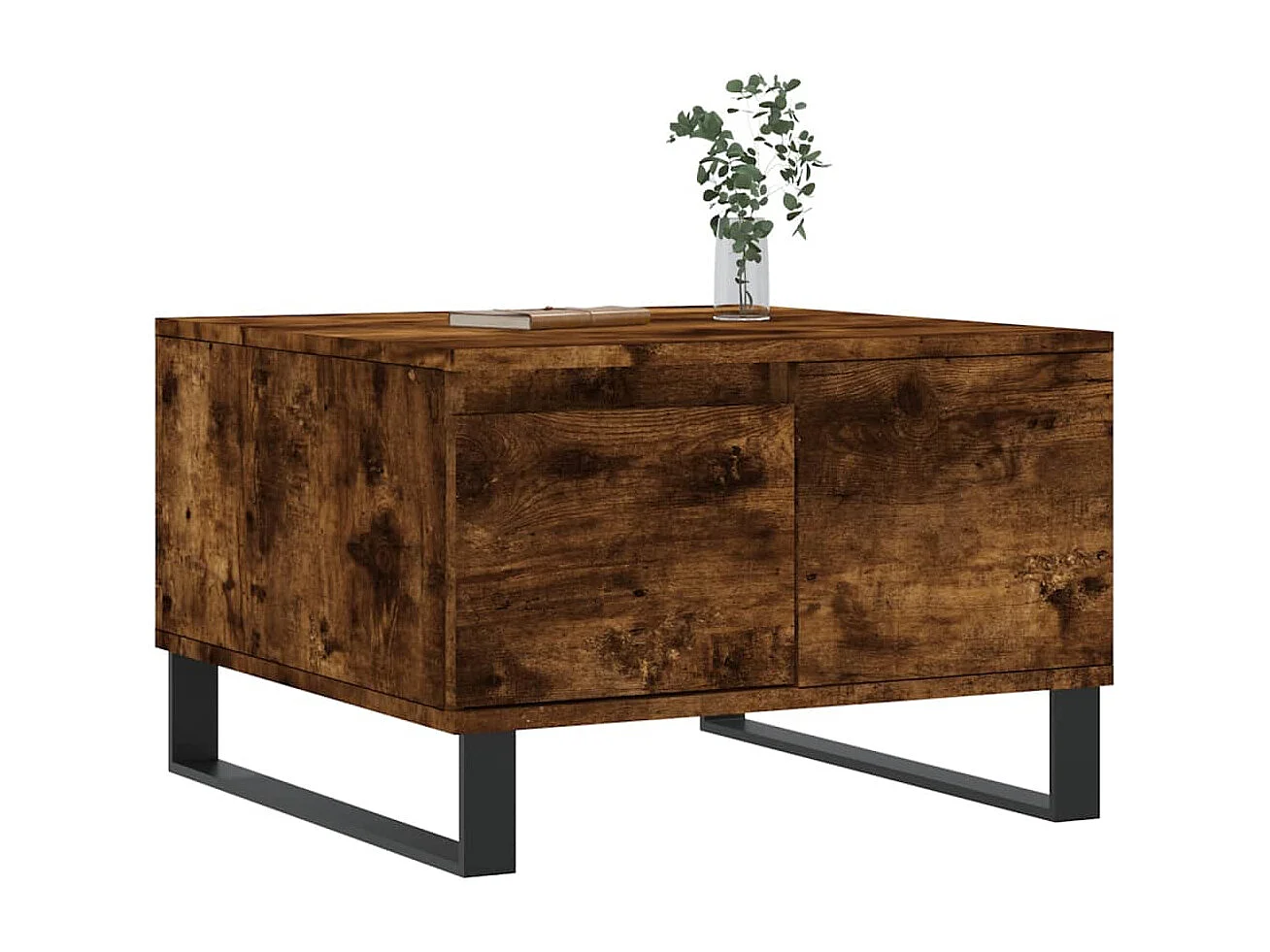 Table basse chêne fumé 55x55x36,5 bois d'ingénierie