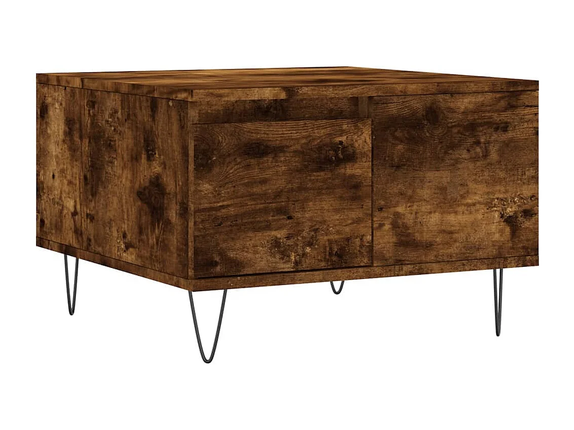 Table basse chêne fumé 55x55x36,5 bois d'ingénierie