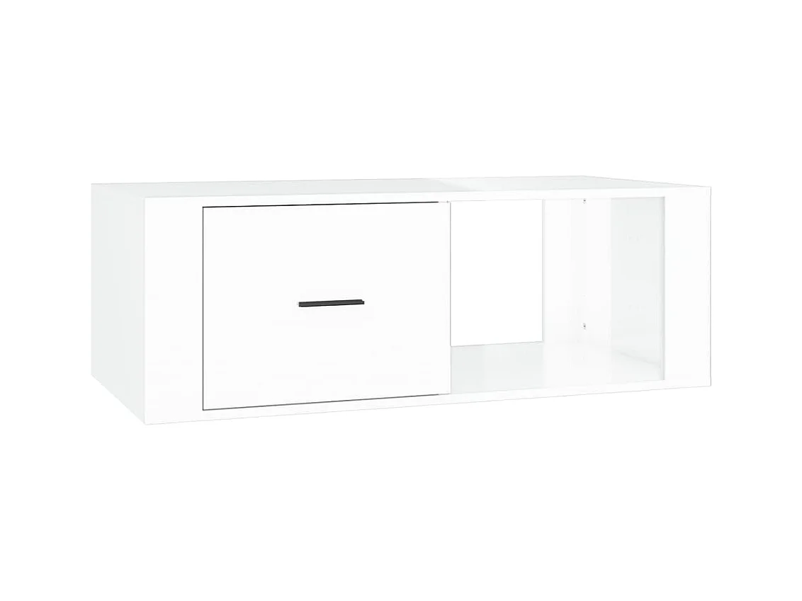 Table basse Blanc brillant 100x50,5x35 Bois d'ingénierie