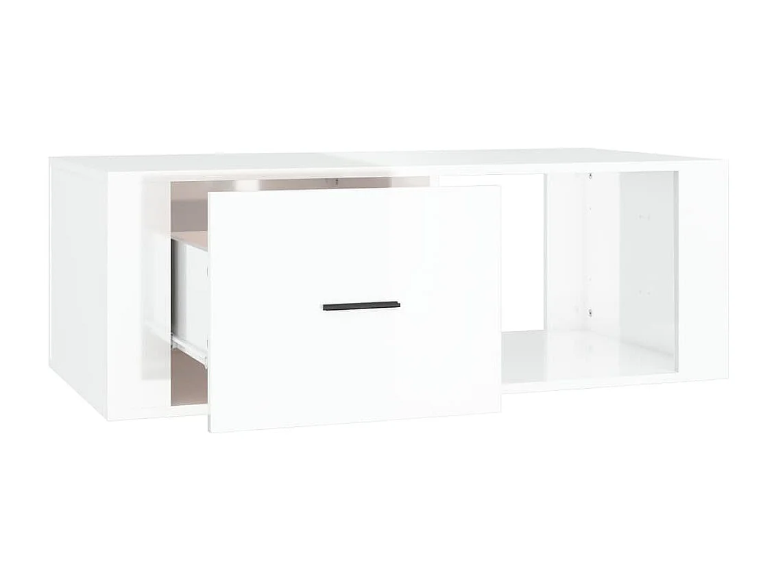 Table basse Blanc brillant 100x50,5x35 Bois d'ingénierie