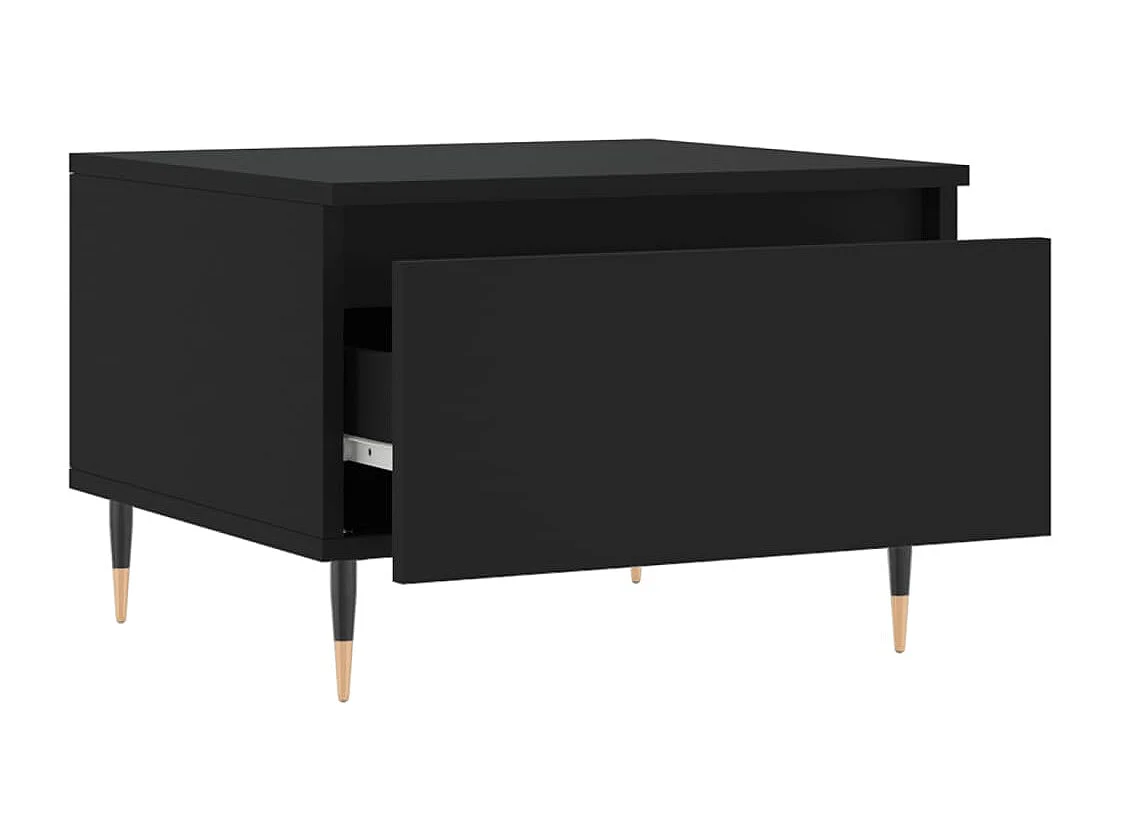 Tables basses 2 pcs noir 50x46x35 bois d'ingénierie