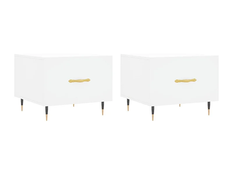 Tables basses 2 pcs blanc 50x50x40 bois d'ingénierie