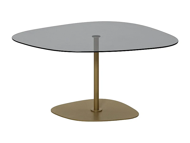 Table basse design Dova 90cm-Couleur Gris et doré