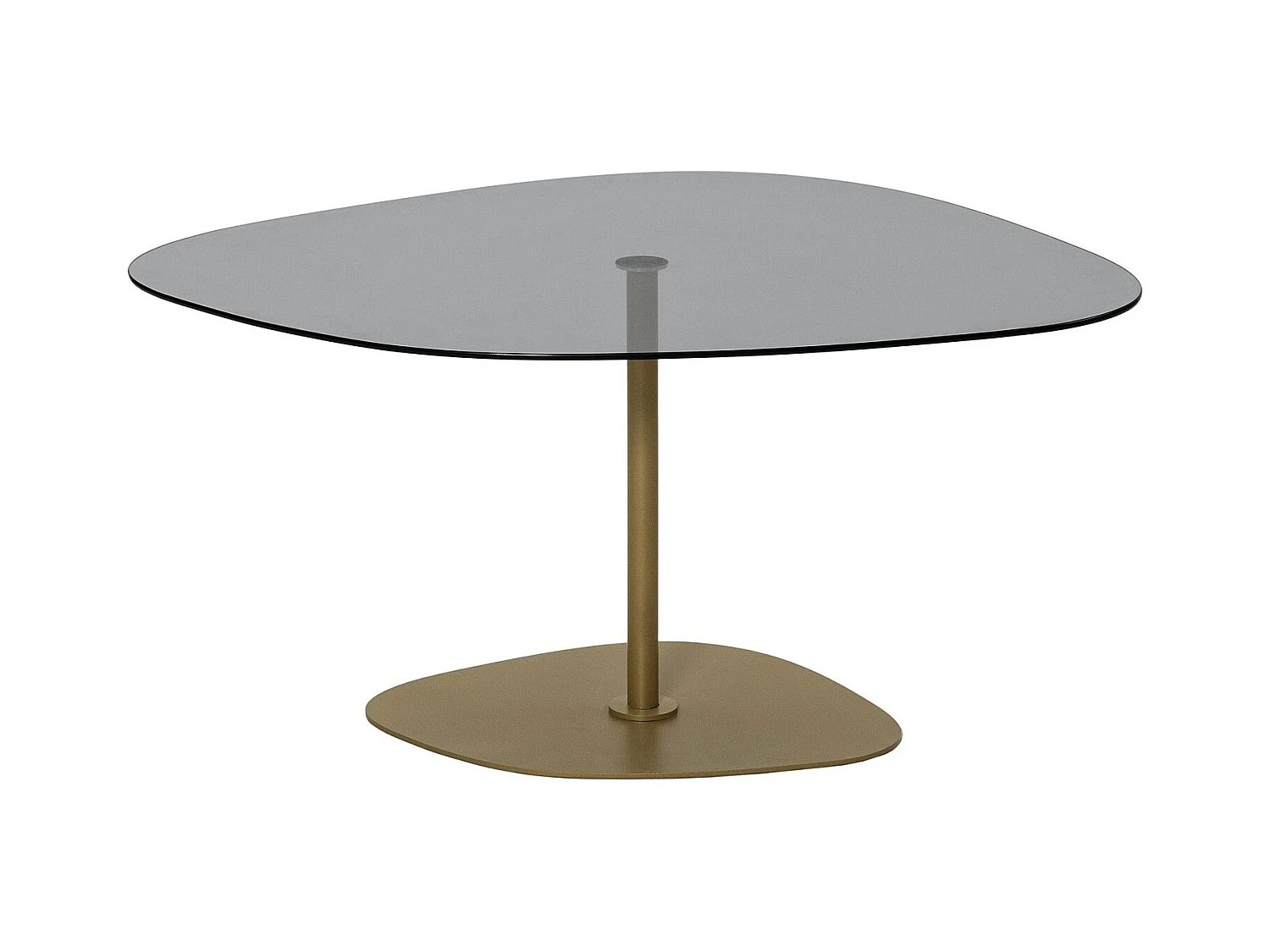 Table basse design Dova 90cm-Couleur Gris et doré