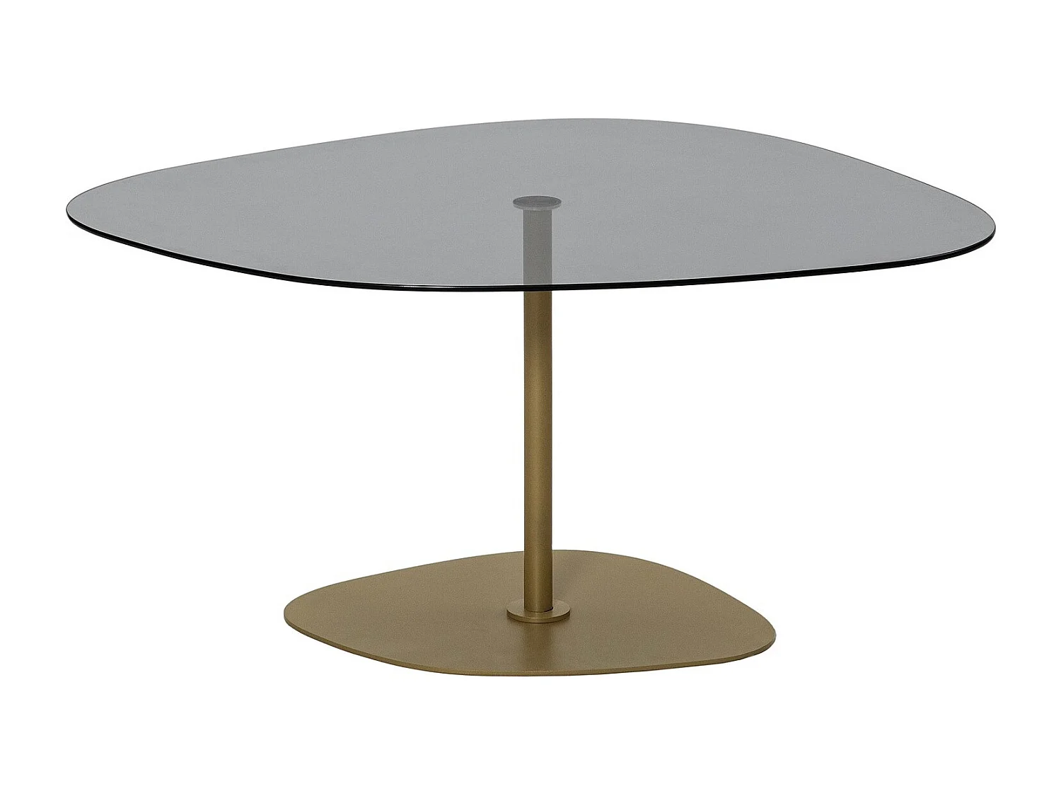 Table basse design Dova 90cm-Couleur Gris et doré