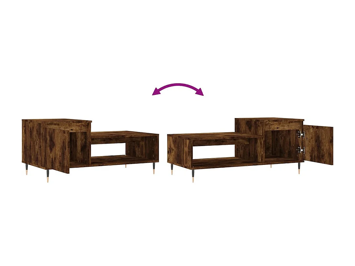 Table basse Chêne fumé 100x50x45 Bois d'ingénierie