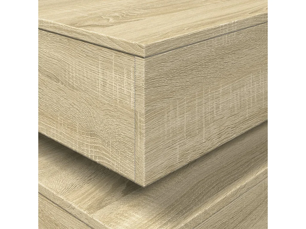 Table basse avec lumières LED chêne sonoma 50x50x40