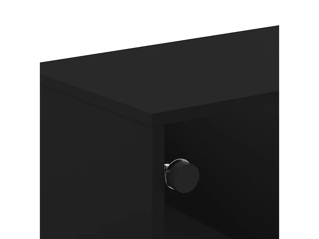 Table basse avec portes en verre noir 68,5x50x50