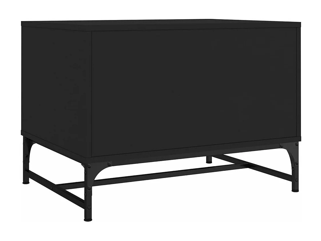 Salontafel met glazen deuren 68,5x50x50 cm zwart