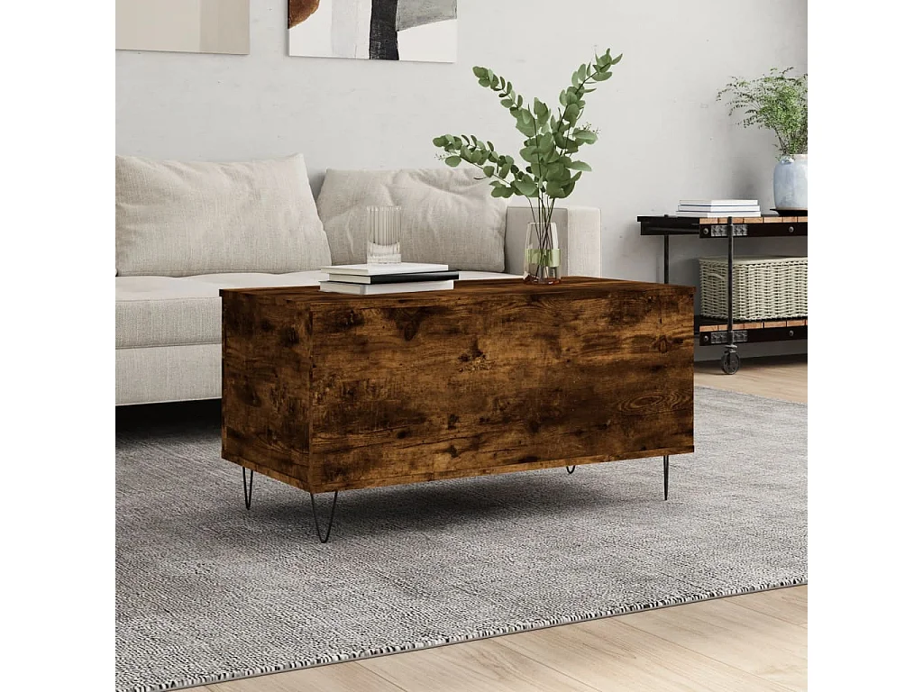 Table basse Chêne fumé 90x44,5x45 Bois d'ingénierie