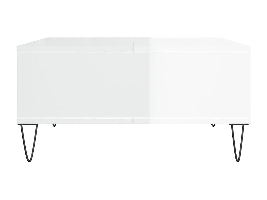 Table basse blanc brillant 60x60x30 bois d'ingénierie