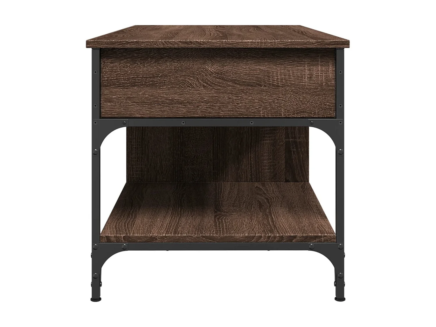 Table basse chêne marron 100x50x50 bois d'ingénierie et métal