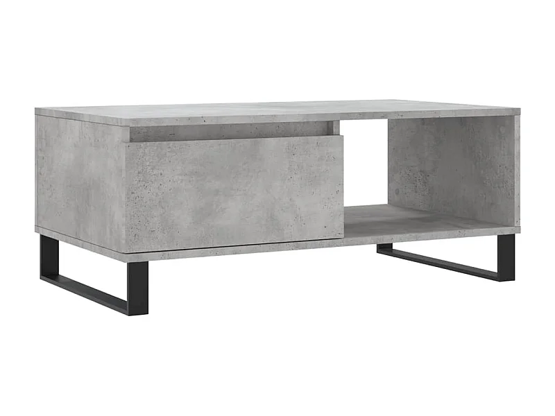 Table basse Gris béton 90x50x36,5 Bois d'ingénierie