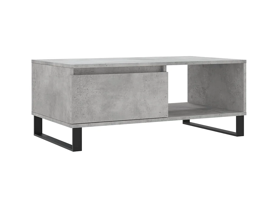 Table basse Gris béton 90x50x36,5 Bois d'ingénierie