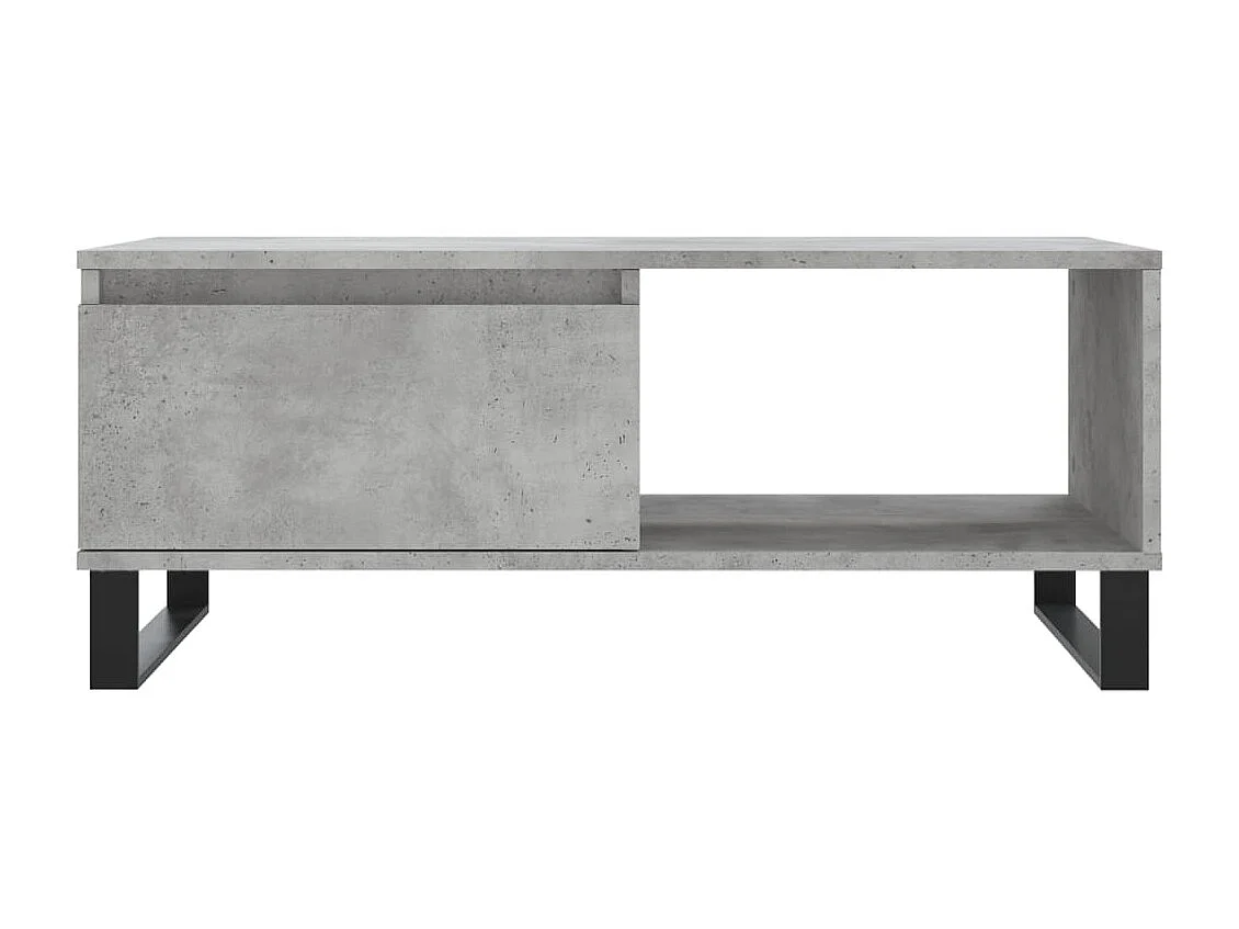 Table basse Gris béton 90x50x36,5 Bois d'ingénierie
