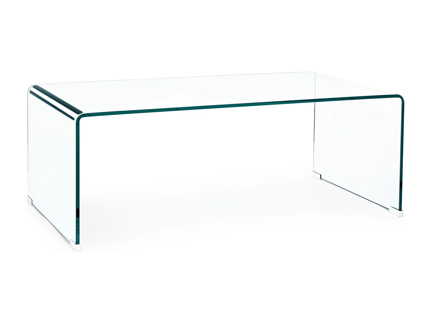 Table basse rectangle transparente en verre Iris L 120cm