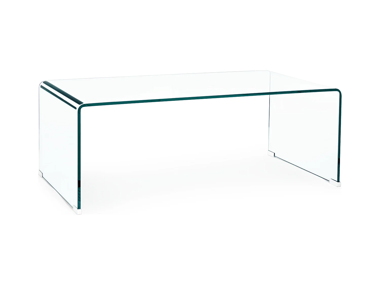 Table basse rectangle transparente en verre Iris L 120cm