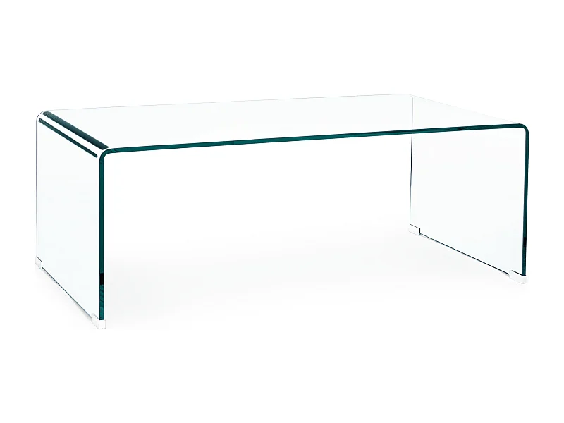 Table basse rectangle transparente en verre Iris L 120cm