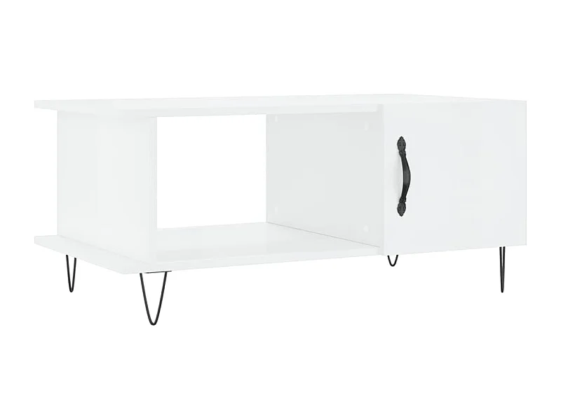 Table basse Blanc brillant 90x50x40 Bois d'ingénierie