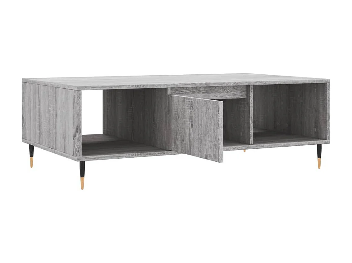Table basse sonoma gris 104x60x35 bois d'ingénierie
