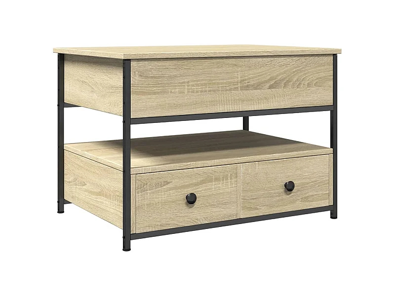 Table basse chêne sonoma 70x50x50 bois d'ingénierie et métal