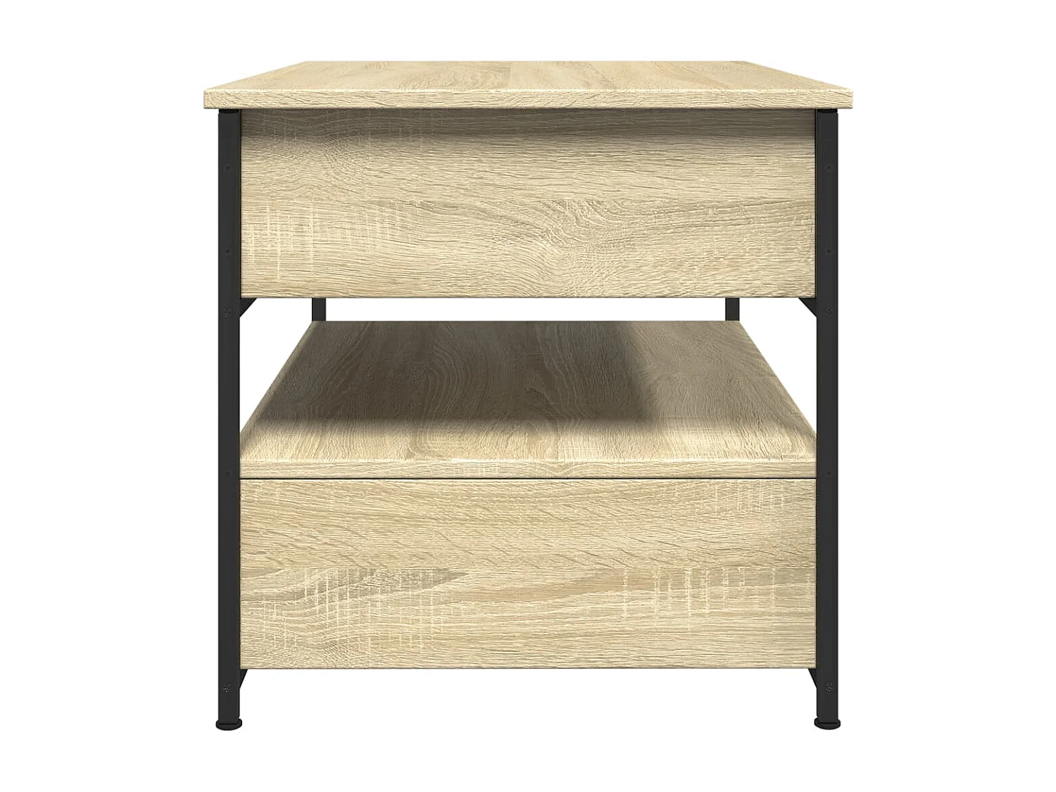 Table basse chêne sonoma 70x50x50 bois d'ingénierie et métal