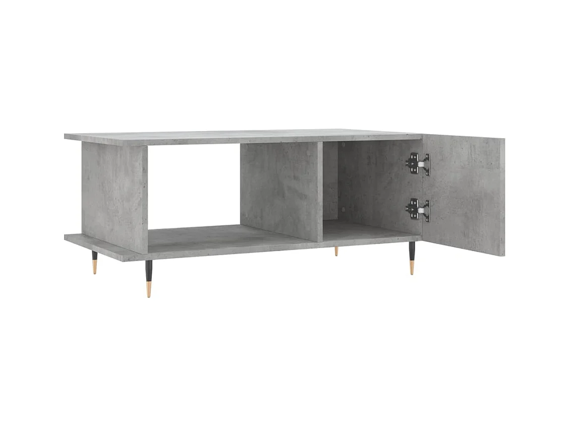 Table basse gris béton 90x50x40 bois d'ingénierie