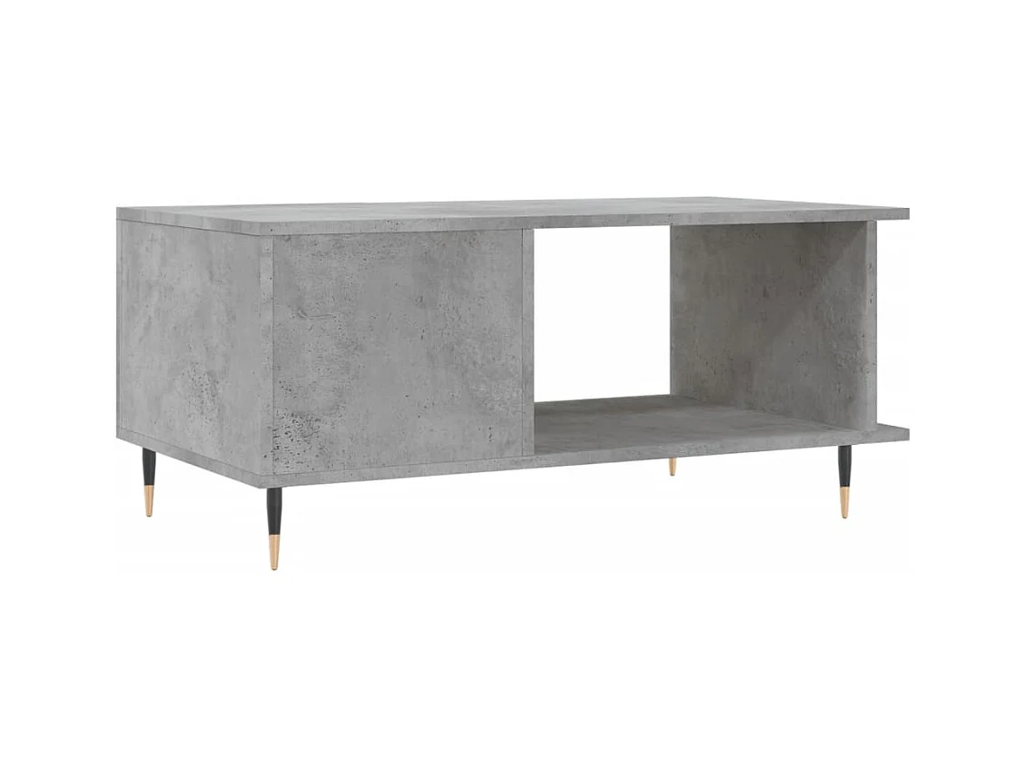 Table basse gris béton 90x50x40 bois d'ingénierie
