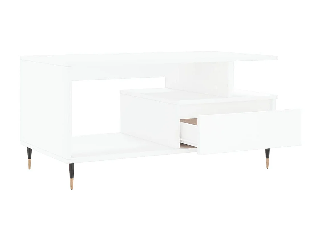 Table basse Blanc 90x49x45 Bois d'ingénierie