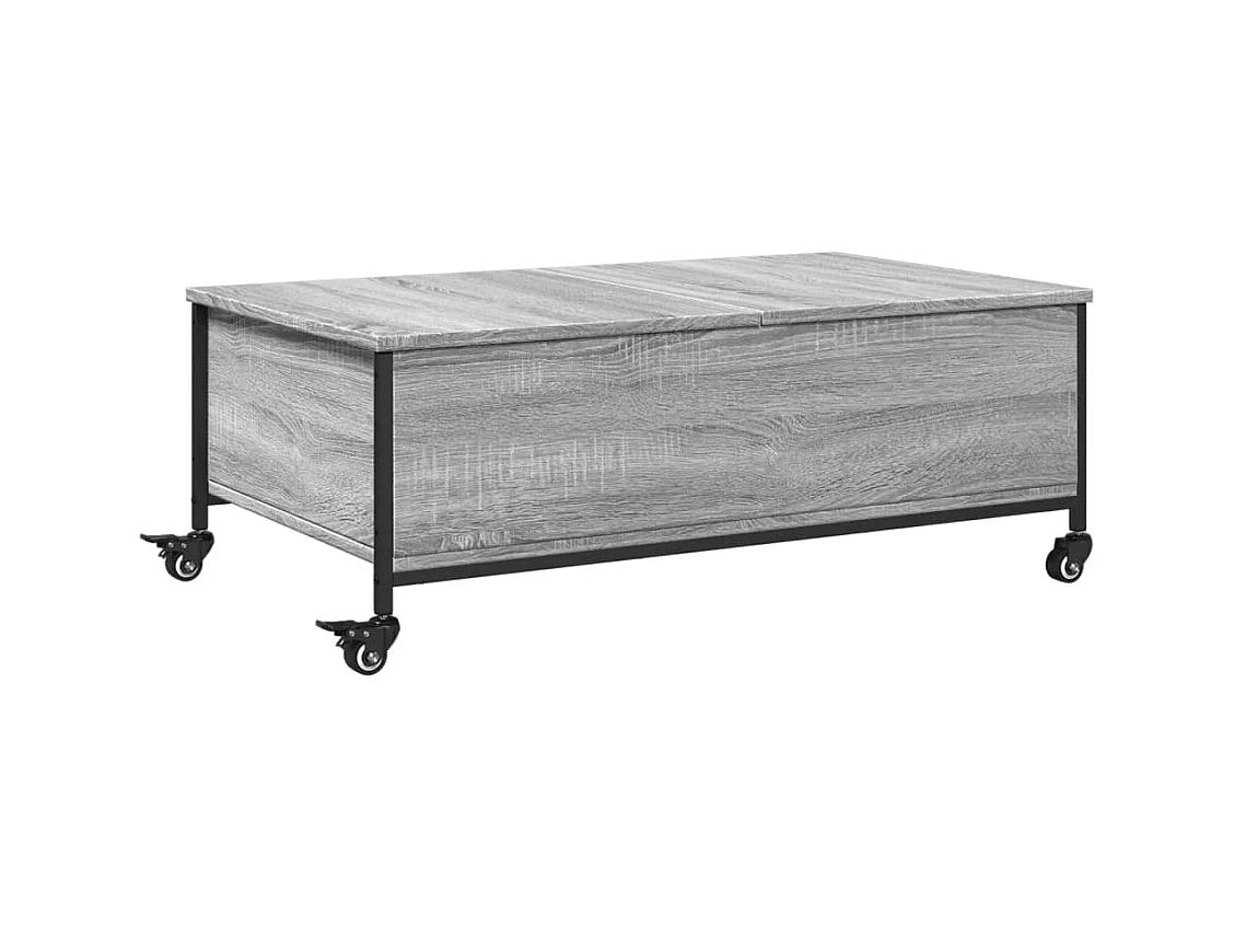 Table basse avec roulettes sonoma gris bois d'ingénierie