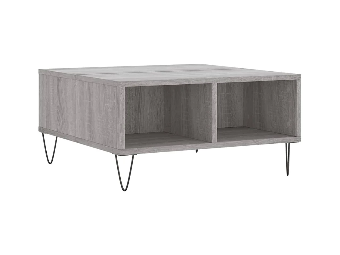 Salontafel 60x60x30 cm bewerkt hout grijs sonoma eikenkleurig