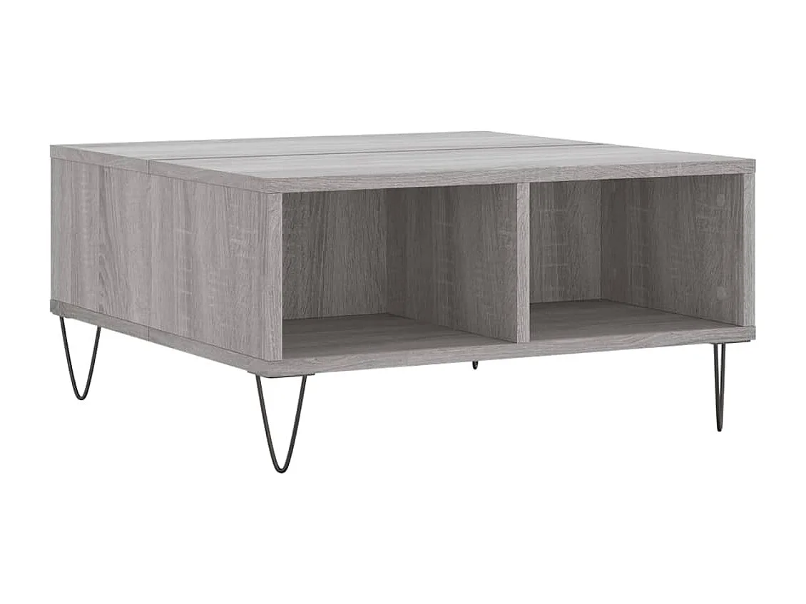 Table basse sonoma gris 60x60x30 bois d'ingénierie