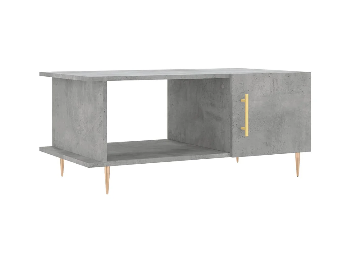 Table basse gris béton 90x50x40 bois d'ingénierie