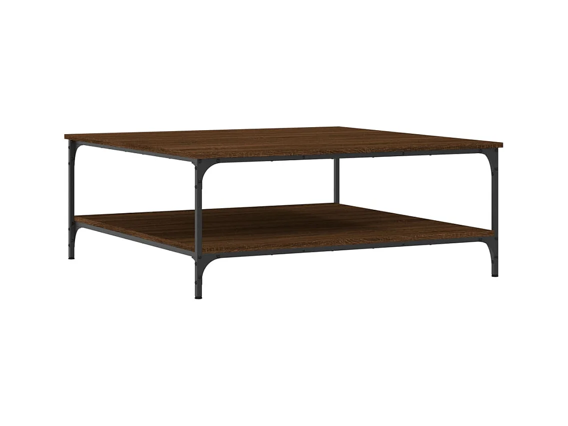 Table basse chêne marron 100x100x40 bois d'ingénierie