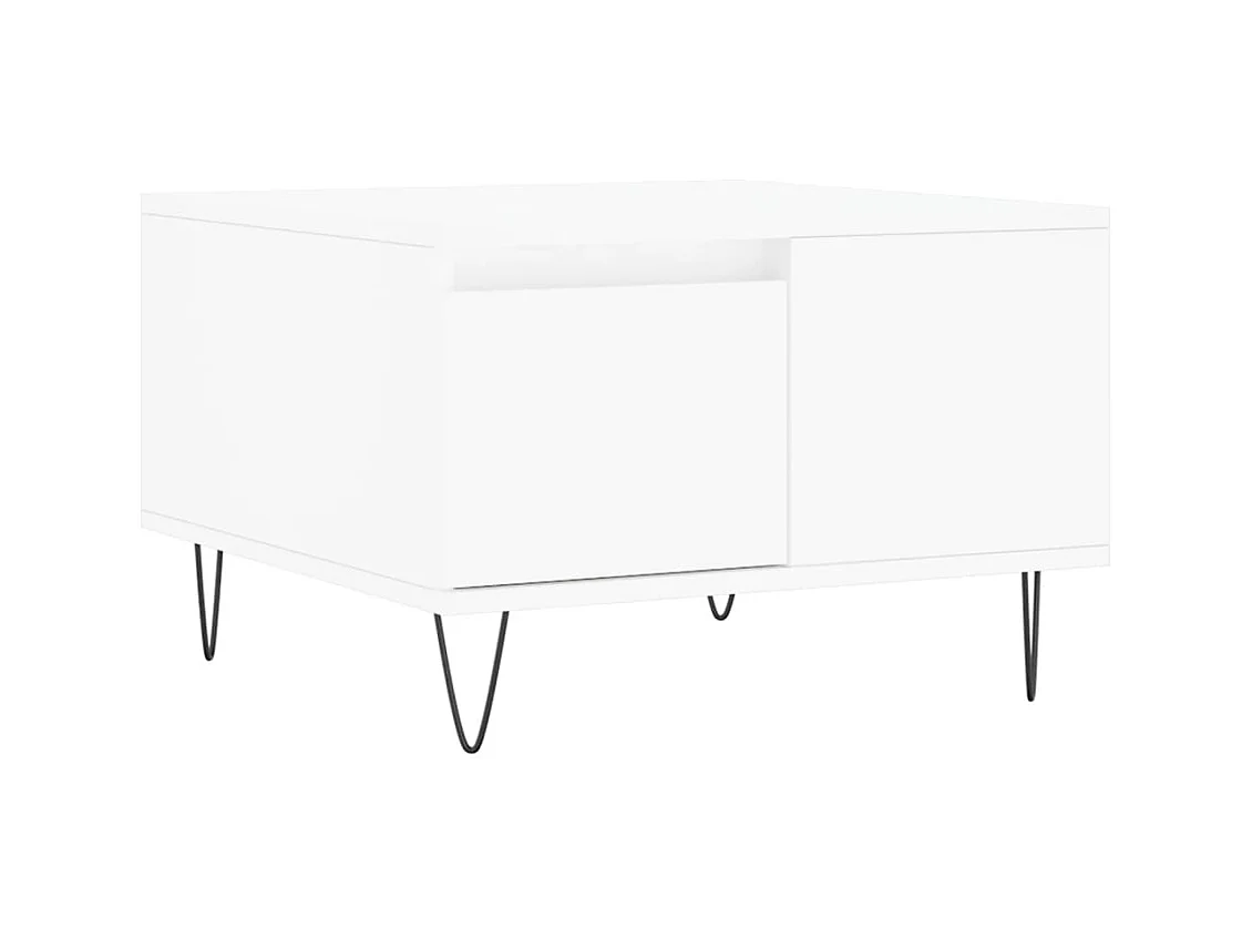 Table basse blanc 55x55x36,5 bois d'ingénierie
