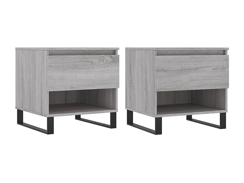 Tables basses 2 pcs sonoma gris 50x46x50 bois d'ingénierie