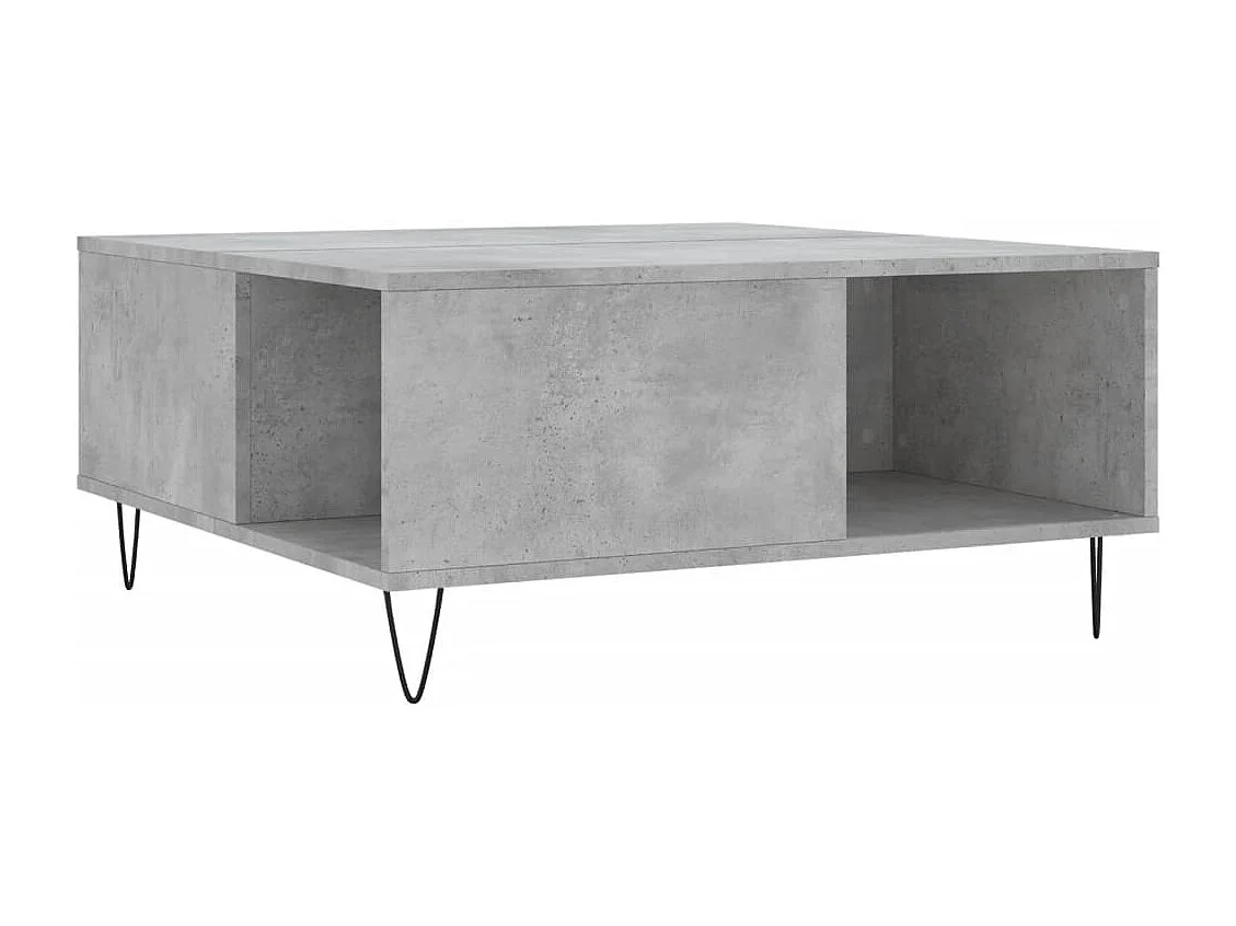 Table basse gris béton 80x80x36,5 bois d'ingénierie
