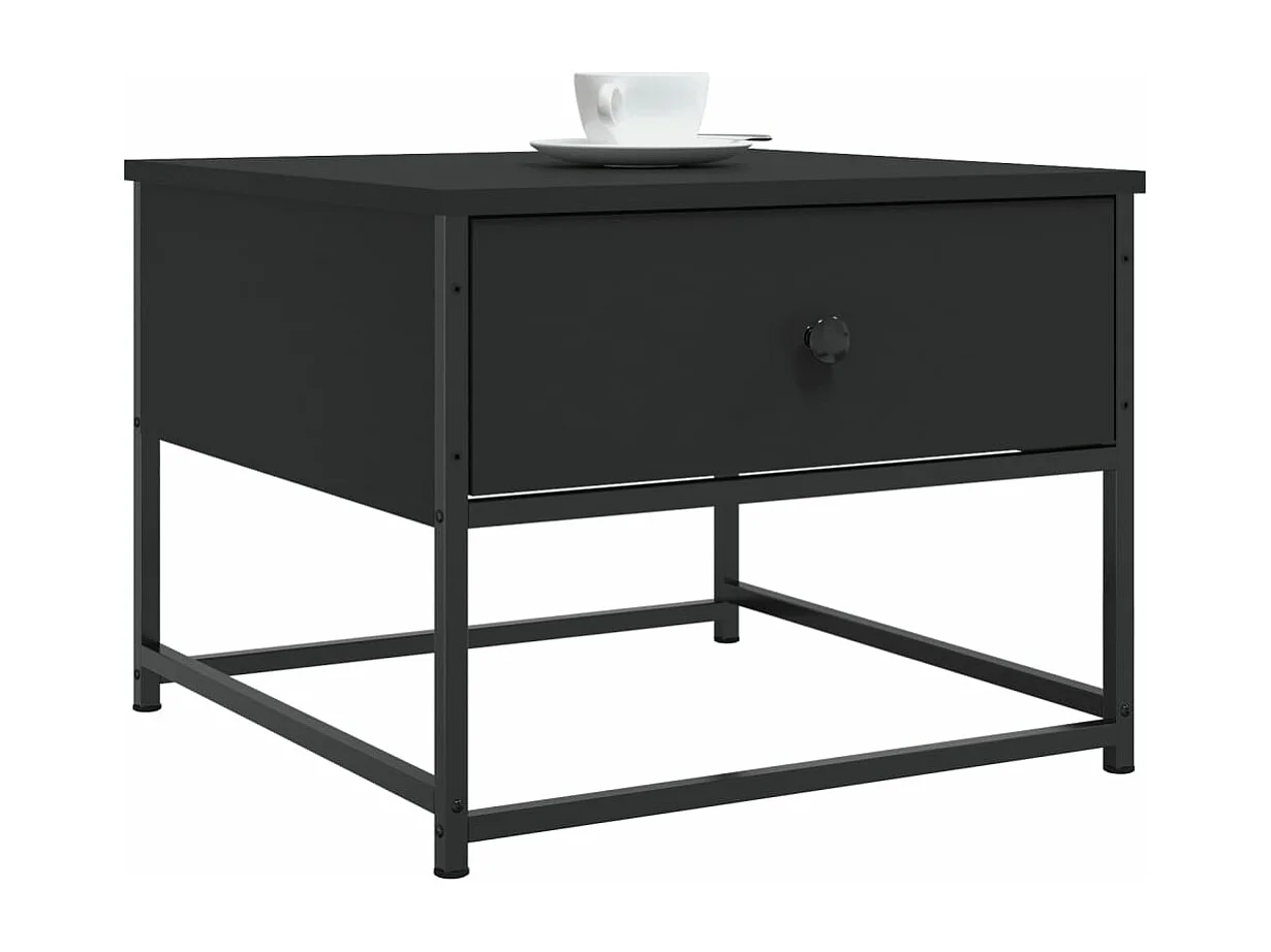 Table basse noir 51x51x40 bois d'ingénierie