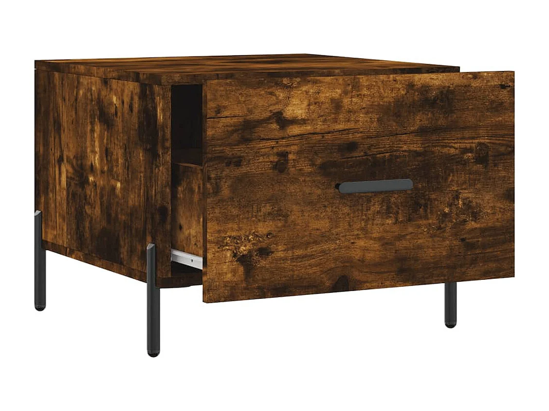 Tables basses 2 pcs chêne fumé 50x50x40 bois d'ingénierie