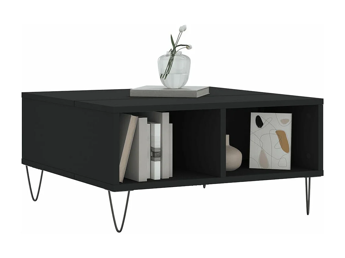 Table basse noir 60x60x30 bois d'ingénierie