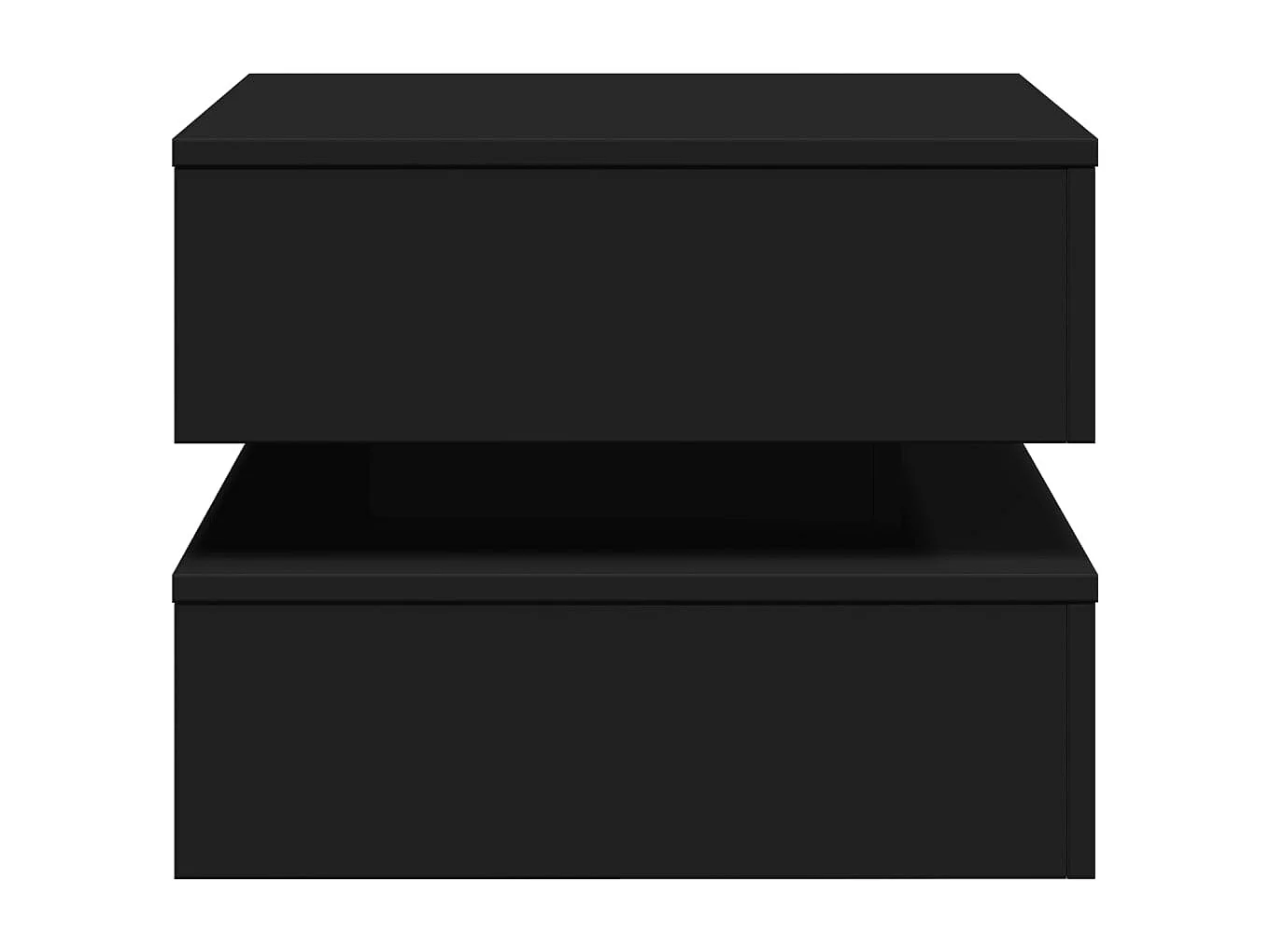 Table basse avec lumières LED noir 50x50x40