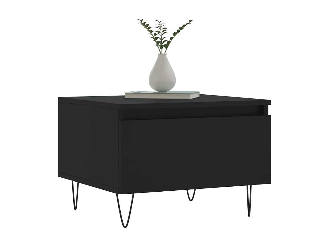 Tables basses 2 pcs noir 50x46x35 bois d'ingénierie