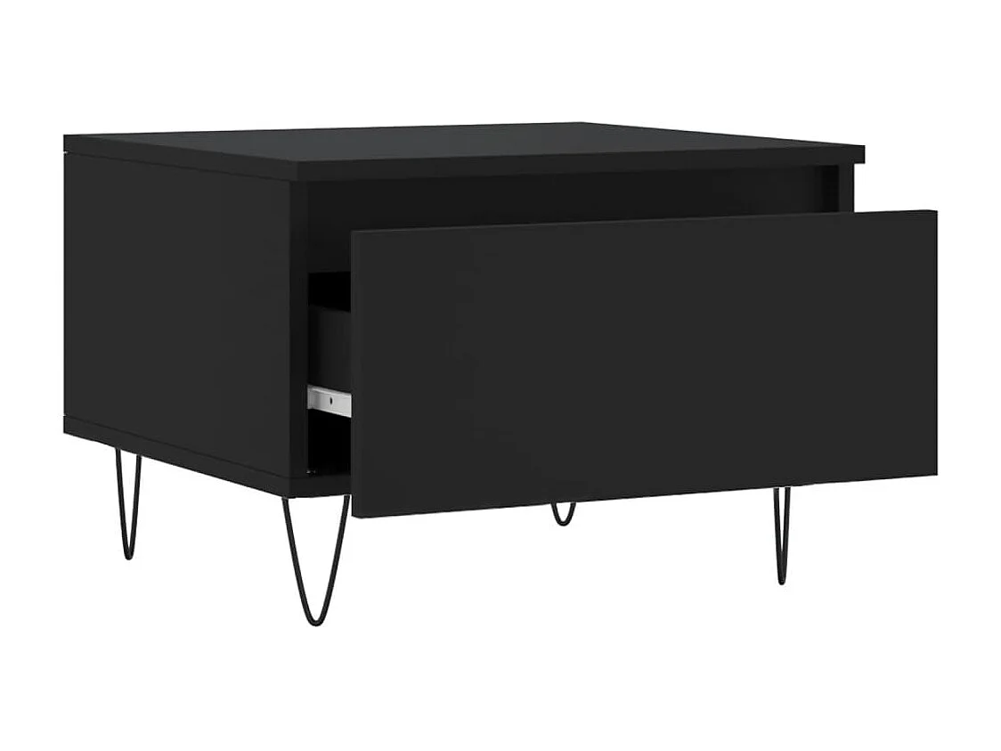 Tables basses 2 pcs noir 50x46x35 bois d'ingénierie