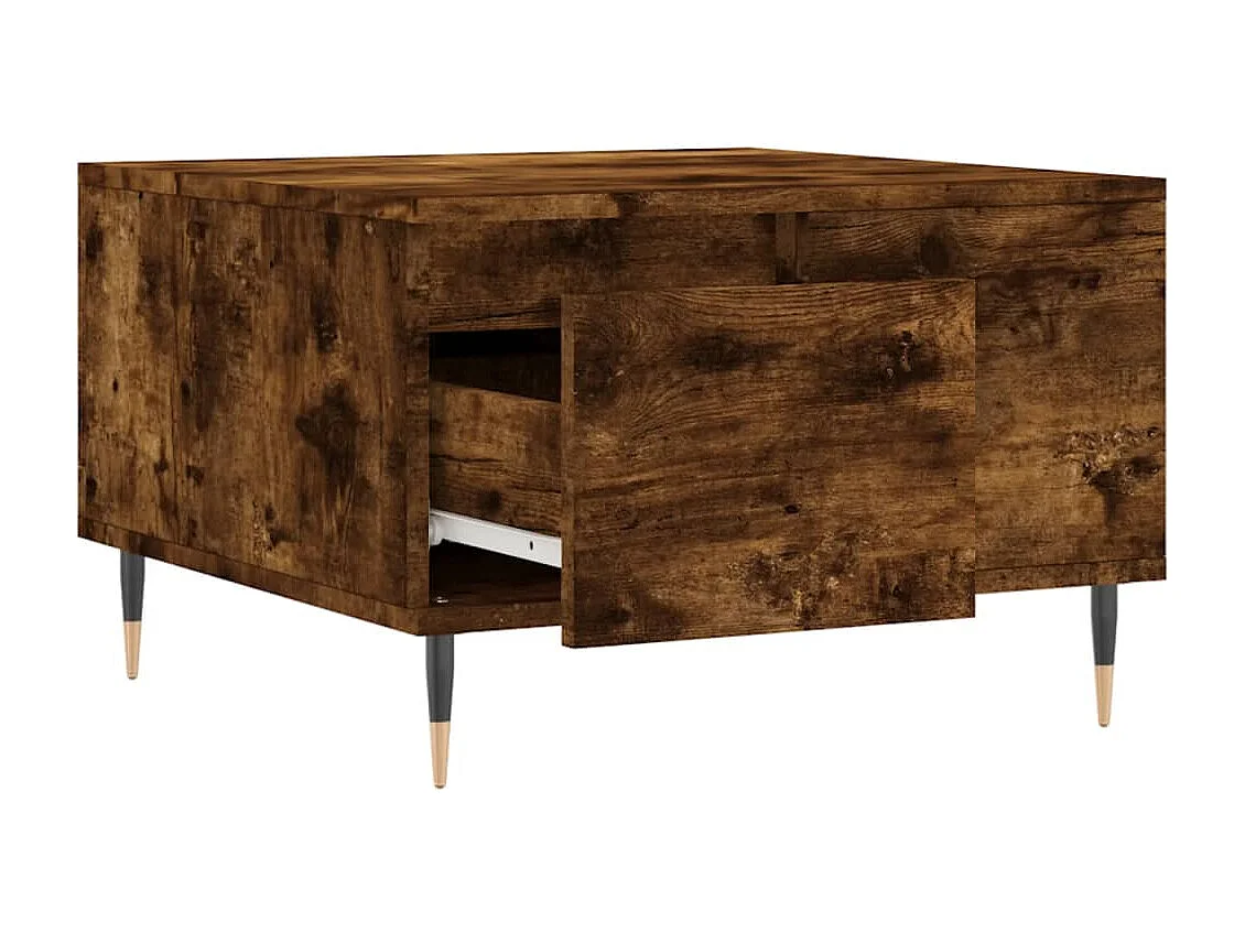 Table basse chêne fumé 55x55x36,5 bois d'ingénierie