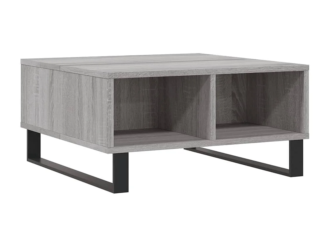 Salontafel 60x60x30 cm bewerkt hout grijs sonoma eikenkleurig