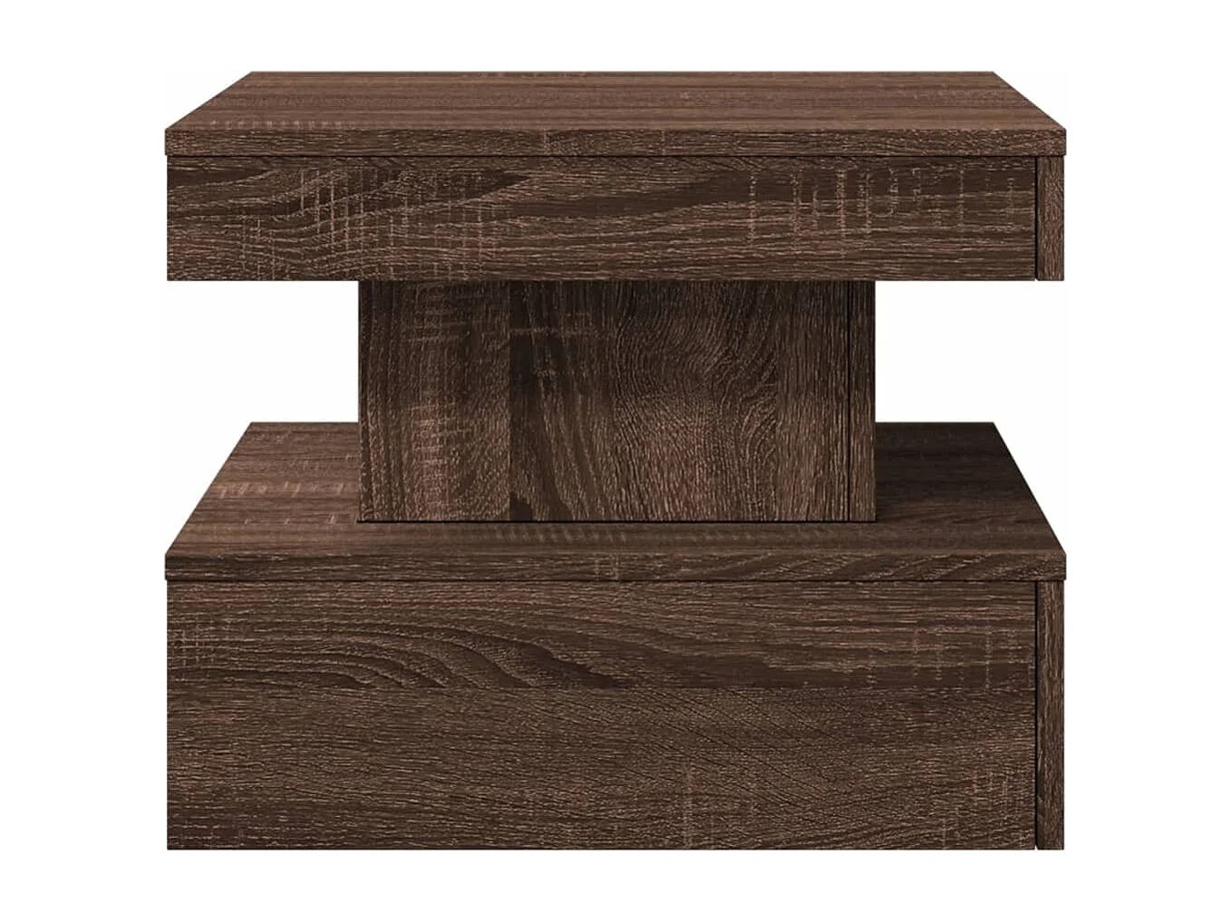 Table basse avec lumières LED chêne marron 50x50x40